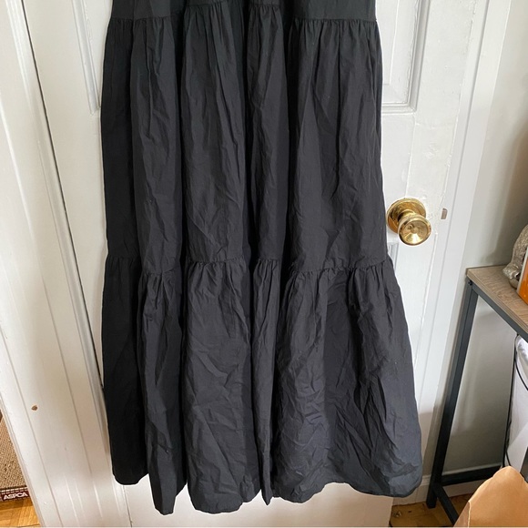 NWT J. Crew Oahu V-neck Tired Dress Maxi Black Organic Cotton Size M - Picture 4 of 8